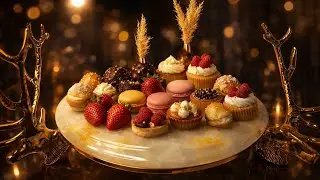 ASMR unboxing Golden Base Serving Dishes | 4 Luxury Golden Base Serving Dishes Showcase