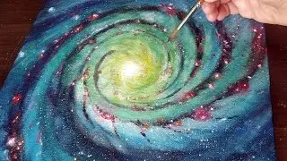 Spiral Galaxy Painting Tutorial | Acrylic Painting on Canvas