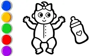 Baby Girl & Accessories Drawing for kids, Painting & Coloring for kids, Toddlers