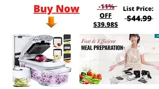 All-in-1 Vegetable Chopper, Cheese Grater | Multi Blade French Fry Cutter & Veggie Dicer
