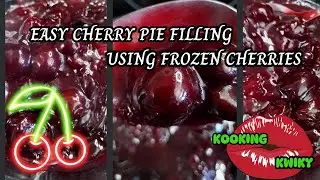 EASY CHERRY PIE FILLING IN UNDER 5 MINS! USING FROZEN CHERRIES! #cherrypiefillingrecipe #cherrypie