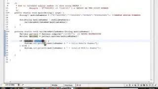 HOW  TO VALIDATE MOBILE NUMBER IN JAVA USING REGEX