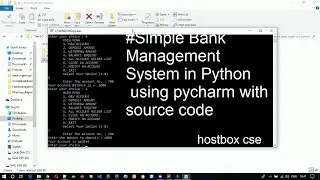 #Simple Bank Management System In Python  using pycharm with source code|hostbox cse simple project