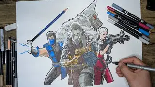 Outlaw Midas, Sub-Zero and Cassidy Quinn Drawing Fortnite