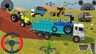 🔴 Drive jcb and Unloading 🏗️ 🚜tractor from loading trucks 🛻 Dumper #jcb #tractor #truck