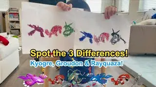 Kyogre, Groudon & Rayquaza in Two Styles! Find the 3 Changes! 🎉🖍️