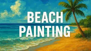 Beach painting #BeachPainting #OceanArt #SeaScenery #AcrylicPainting #RelaxingArt #BeachVibes 