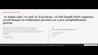 Salmo salar and Esox lucius full-length cDNA sequences reveal changes in evolutionary... | RTCL.TV