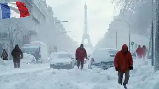 France is paralyzed! Massive snowfall caused chaos in parts of Paris!