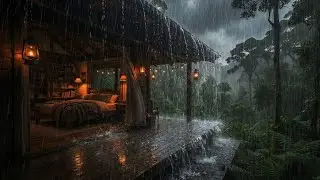 Soothing Rain Over a Quiet Forest Lodge 🌧️🍂 | Relaxing Night Ambience to Sleep Fast