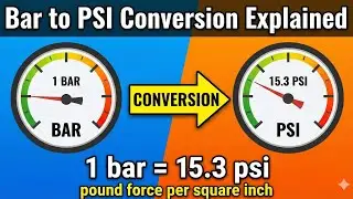 Bar to PSI Conversion Explained | 1 bar = 15.3 psi | pound force per square inch