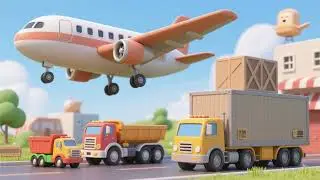 Cargo Plane and Toy Trucks &ndash; Fun Vehicles | Kids Nursery Rhyme