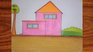 How to draw a simple house easily || Drawing a Simple House Easy. 