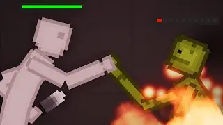 Humans Fight Against Melons with Health Bars on Lava in People Playground