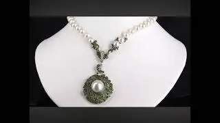 CHANEL Pearl Paraiba Tourmaline Diamond 18k White Gold Ring & Pendant Necklace  | PA 🇺🇸