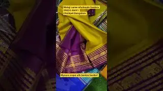 Mysore crepe silk! wholesale saree shop chickpet bangalore shopping market