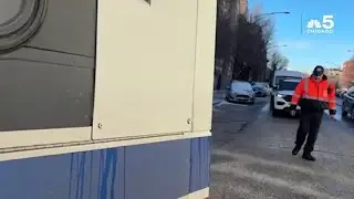 CTA bus slides on ice, crashes into building in Fulton Market area