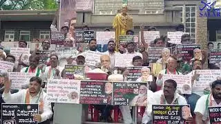 Congress worker&rsquo;s staged a protest against GST at Congress Bhavan on Race Course Road