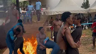 The Most Shocking African Soft Ground Wrestling! He sent him in fire and kissed his girlfriend 😂