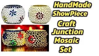 Craft Junction Handmade Mosaic Set |  Showpiece Tealight Holder | Best Room decoration idea