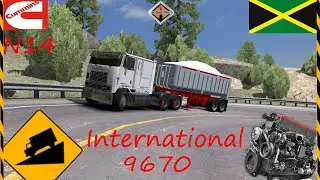 International 9670 cruising through steep hills - Cummins N14 - ATS -