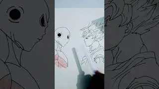 how to draw Goku vs jiran 🔥🔥 #shorts #drawing 👍🤘