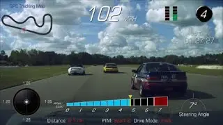 Driving through traffic at Roebling Road Raceway