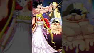 Goku & Sailor Moon vs Naruto & Luffy #shorts #anime #goku #dbz #sailormoon #serena #vs