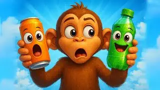 Funny Monkey Drink Challenge 🥤😂 | Cartoon Monkey 