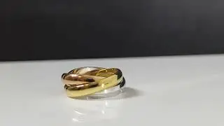 Custom Made Cartier Trinity Ring 18K Real Gold With Six Diamonds