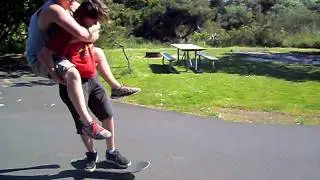 2 drunk people 1 skateboard bad idea..