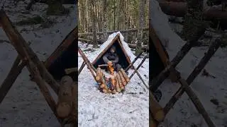 This self feeding fire will keep you warm throughout the night #shorts #bushcraft #survivalskills