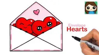 How to Draw Envelope with Hearts ❤️ Cute Valentine's Art