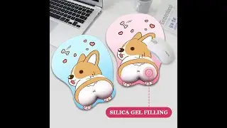 3D Mouse Pad Ergonomic Mouse Pad with Gel Wrist Rest Support Anime Corgi Butt Mouse Pad