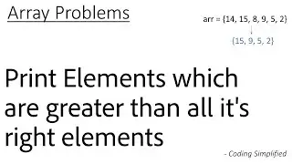 Array - 14: Leaders in Array | Print Elements which are greater than all it's right elements