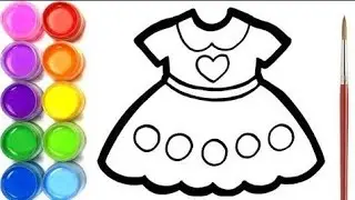 Colourful Frock drawing for kids #colourfuldrawing