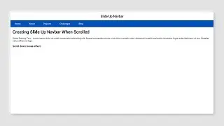 Slide Up Navbar On Scroll | Using HTML, CSS, JS