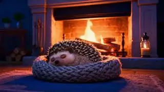 Can't Slow Down? Join a Sleeping Hedgehog by the Fire: 1-Hour Visual Soundscape for Anxiety