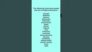 These states have people pay tax on illegal substances. #education #tax #unitedstates #warondrugs