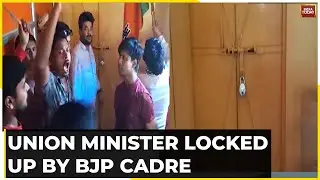 BJP Workers Called Union Mantri Subhas Sarkas A 'Dictator', Shouted Slogans, Locked Up Mantri