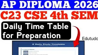 Diploma C23 CSE 4TH SEM Daily Time Table for Preparation | AP DIPLOMA C23 2026 Exams