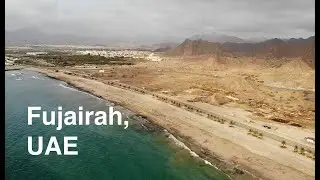 Flying over Fujairah, Indian Ocean coast of the UAE