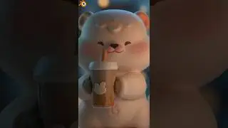 Bubble Tea Bear 🐻🧋 #cute #3D #timelapse