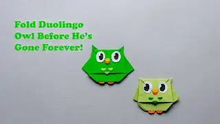 Make Your Own Duolingo Owl 🦉 | Easy Origami Tutorial (RIP Duo 💔)
