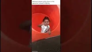 baby goes down slide meme
