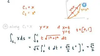 MAT273 - Unit5 - 16.1c Line Integral Where The Curve Is Defined By Two Paths