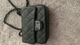 Chanel Caviar Square Mini Flap bag so black (incognito) series unboxing and first impressions