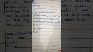 Half day leave application to principal