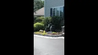 Front Entrance Landscaping Ideas #WaterFountain #OutdoorDesign #shorts