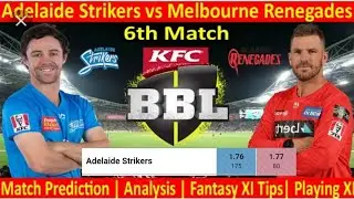 BBL match 6 prediction 🇦🇺 !! Stats and head to head !! Dream 11 !! @sixsensecricketprediction